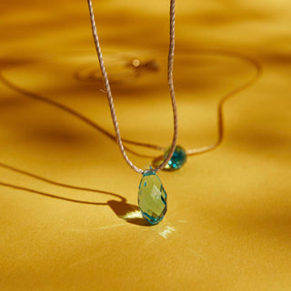 Light Prism Crystal Silk Slider Necklace
