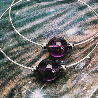 Crystal Ball Hoops - 10mm Gemstone Hoops