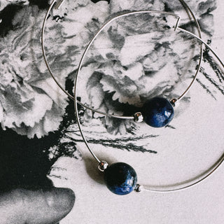 Crystal Ball Hoops - 10mm Gemstone Hoops