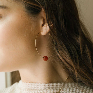 Crystal Ball Hoops - 10mm Gemstone Hoops