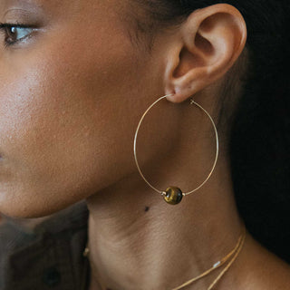 Crystal Ball Hoops - 10mm Gemstone Hoops