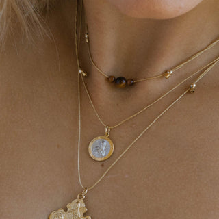 Gemstone Trio - 4mm and 6mm Gemstone Silk Slider Necklace