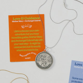 Mother Mary + Archangel Gabriel Guidance Silk Slider Necklace