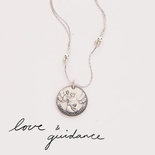 Mother Mary + Archangel Gabriel Guidance Silk Slider Necklace