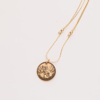Mother Mary + Archangel Gabriel Guidance Silk Slider Necklace