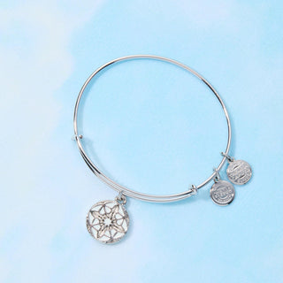 White Butterflies Expandable Bangle