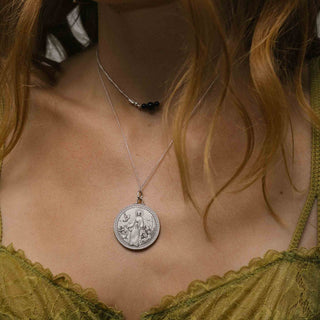 Mother Mary + Archangel Gabriel Guidance Silk Slider Necklace