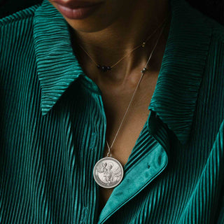 Mother Mary + Archangel Gabriel Guidance Silk Slider Necklace