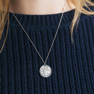 Mother Mary + Archangel Michael Protection Silk Slider Necklace