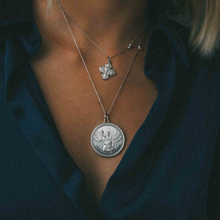 Mother Mary + Archangel Gabriel Guidance Silk Slider Necklace