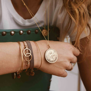 Mother Mary + Archangel Raphael Healing Silk Slider Necklace