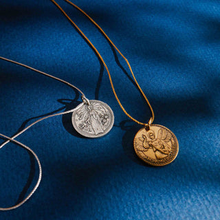 Mother Mary + Archangel Gabriel Guidance Silk Slider Necklace
