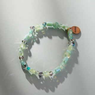 Rolling in Green Aventurine Multi Beaded Stretch Bracelet