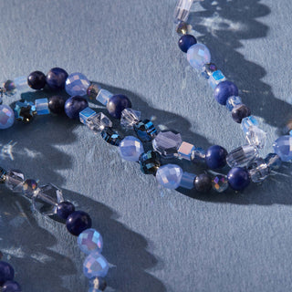 Cosmic Blue Sodalite Multi Beaded Stretch Necklace