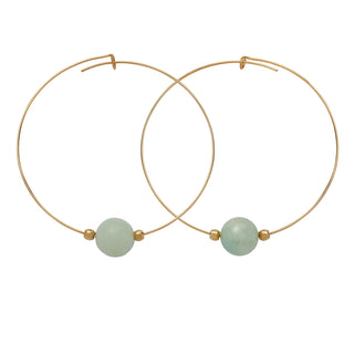 Crystal Ball Hoops - 10mm Gemstone Hoops