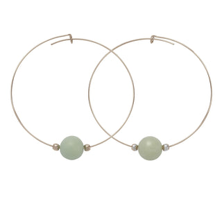 Crystal Ball Hoops - 10mm Gemstone Hoops
