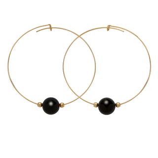 Crystal Ball Hoops - 10mm Gemstone Hoops
