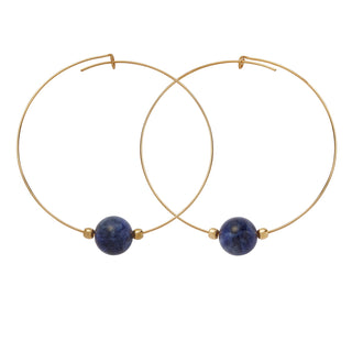 Crystal Ball Hoops - 10mm Gemstone Hoops