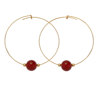 Crystal Ball Hoops - 10mm Gemstone Hoops