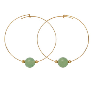 Crystal Ball Hoops - 10mm Gemstone Hoops