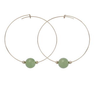 Crystal Ball Hoops - 10mm Gemstone Hoops
