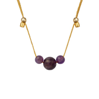 Gemstone Trio - 4mm and 6mm Gemstone Silk Slider Necklace