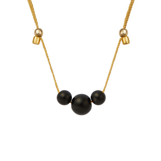 Gemstone Trio - 4mm and 6mm Gemstone Silk Slider Necklace