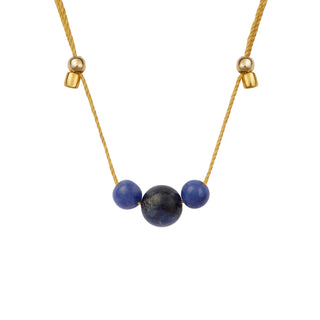 Gemstone Trio - 4mm and 6mm Gemstone Silk Slider Necklace