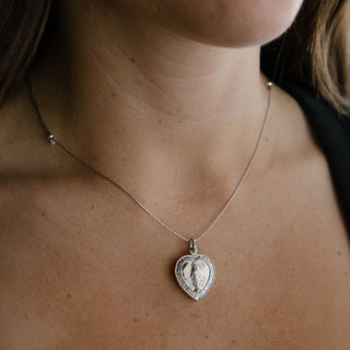 Blessed Mother Peek-A-Boo Prayer Heart Necklace