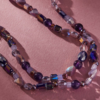 Purple Haze Amythyst Multi Beaded Stretch Necklace