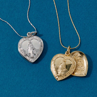 Blessed Mother Peek-A-Boo Prayer Heart Necklace