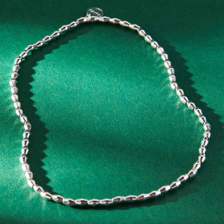 It's a Gas! Beaded Stretch Necklace Silver