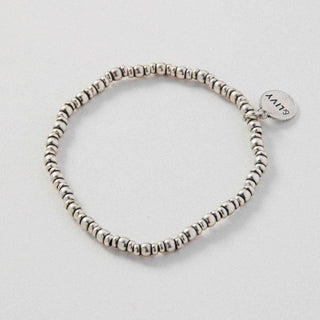 Let's Groove Beaded Stretch Bracelet Silver