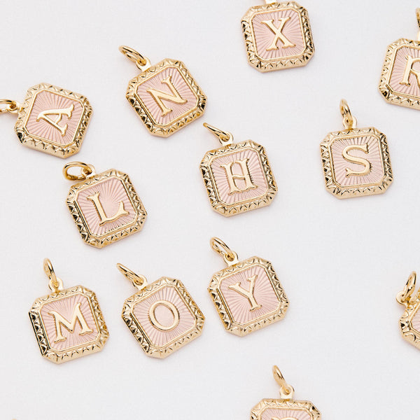 Two Tone Letter Charm
