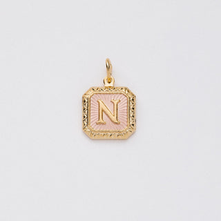 Two Tone Letter Charm