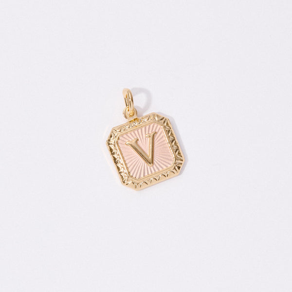 Two Tone Letter Charm