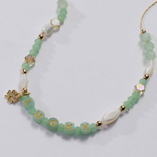 Lucky Letters Gemstone Expandable Necklace