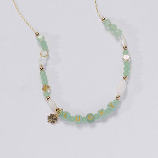 Lucky Letters Gemstone Expandable Necklace