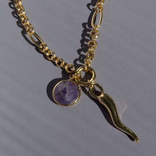 Round Amethyst Charm