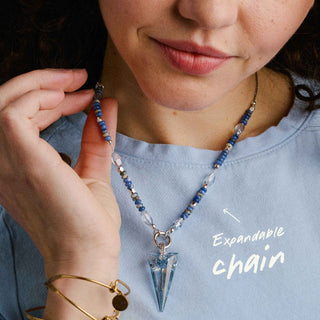 Expandable Chain Necklace On Model
