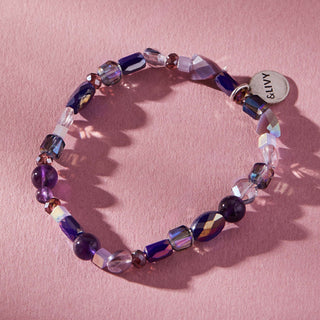 Purple Haze Amythyst Multi Beaded Stretch Bracelet