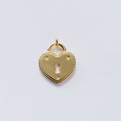 Locked Into Love Heart Charm