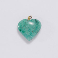 &LIVY Green Aventurine Heart Charm in gold featuring natural green aventurine gemstone heart pendant with gold bail