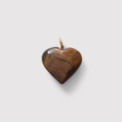Tiger's Eye Heart Charm