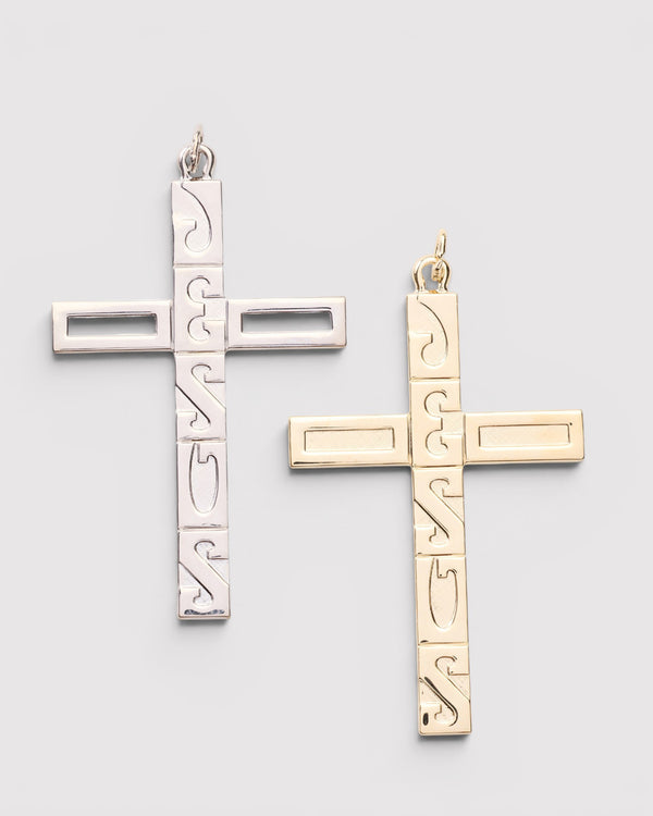 Oversized Jesus Cross Charm