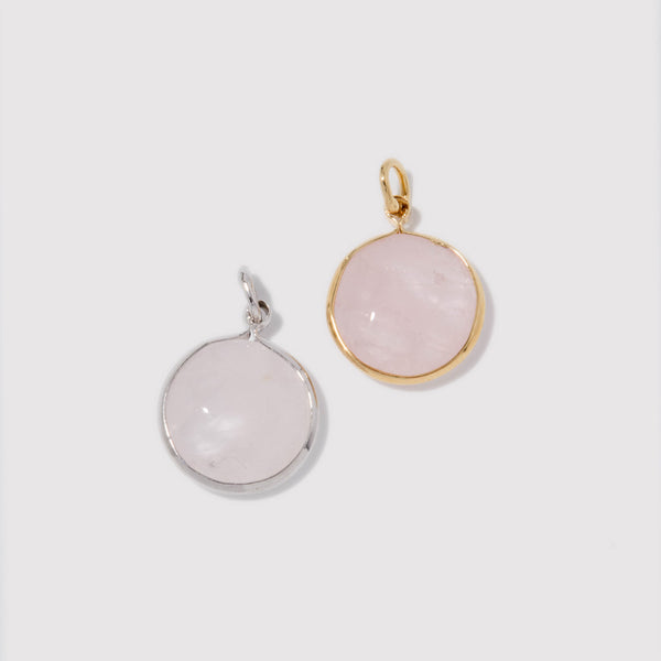 Round Rose Quartz Charm