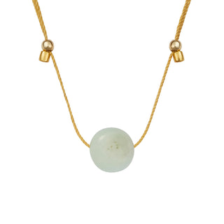 Crystal Ball Silk Slider - 10mm Gemstone Necklace