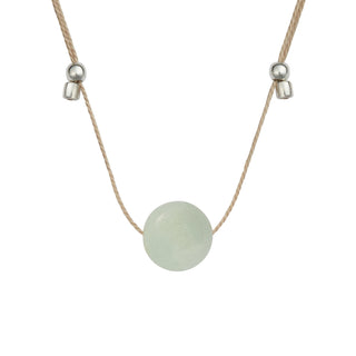 Crystal Ball Silk Slider - 10mm Gemstone Necklace