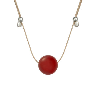 Crystal Ball Silk Slider - 10mm Gemstone Necklace