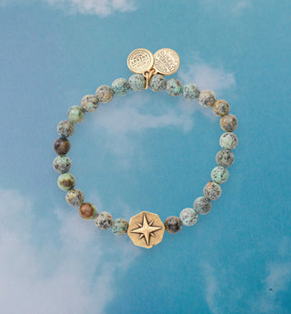 Divine Guidance African Turquoise Stretch Bracelet